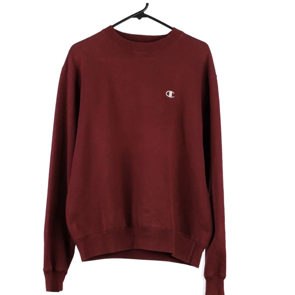 CHAMPION SWEATSHIRT - small BURGUNDY COTTON BLEND